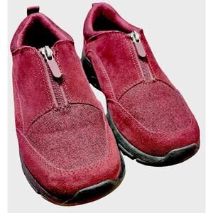 Lands End All Weather Loafers Cranberry Insulated Zipper Non Slip Women's Sz 8